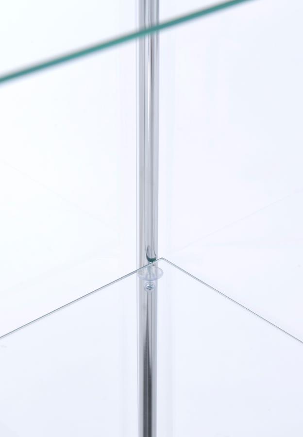 Bellatrix Rectangular 4-Shelf Curio Cabinet Cappuccino And Clear