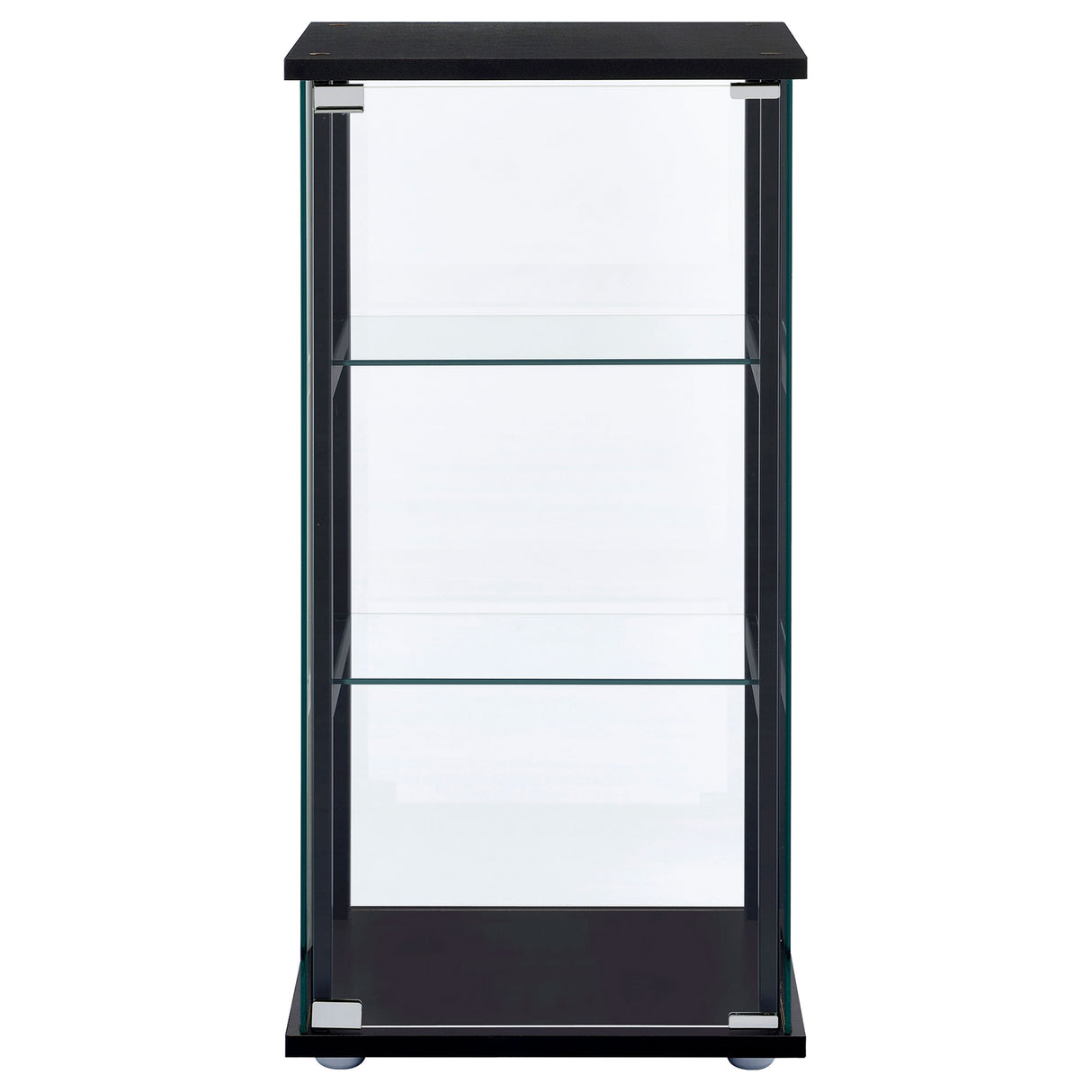 Cyclamen 3-Shelf Glass Curio Cabinet Black And Clear
