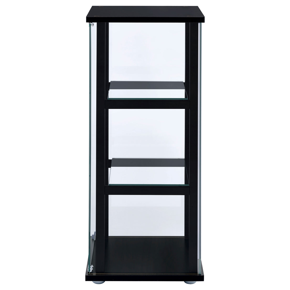 Cyclamen 3-Shelf Glass Curio Cabinet Black And Clear