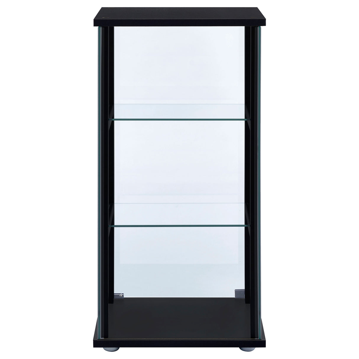 Cyclamen 3-Shelf Glass Curio Cabinet Black And Clear