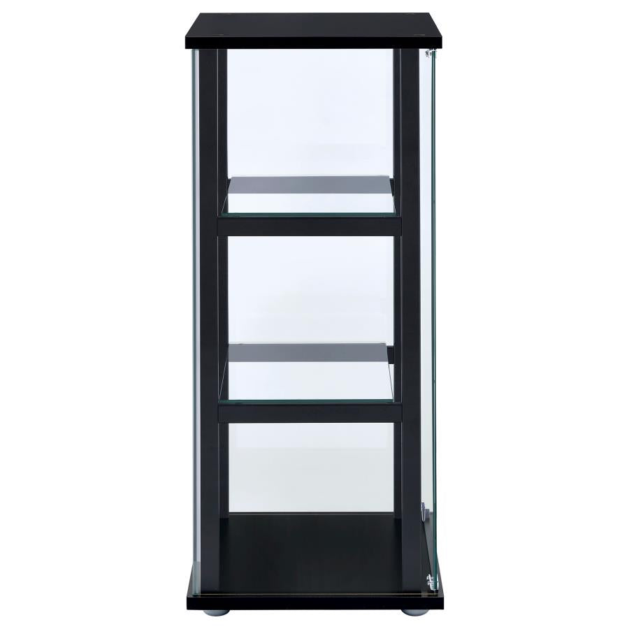 Cyclamen 3-Shelf Glass Curio Cabinet Black And Clear