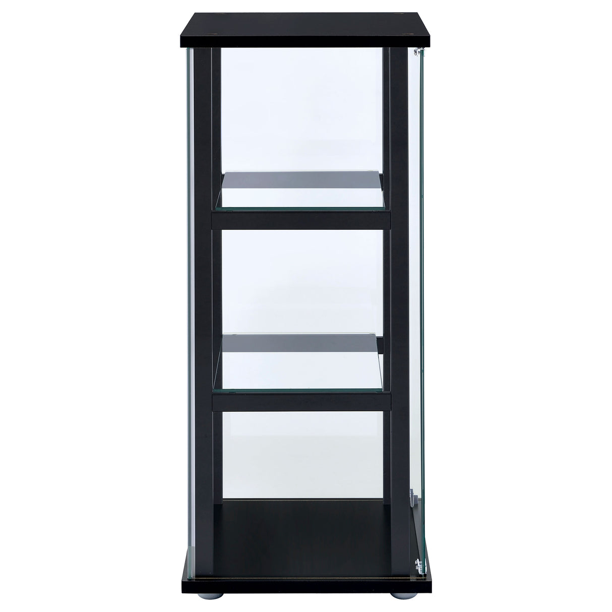 Cyclamen 3-Shelf Glass Curio Cabinet Black And Clear