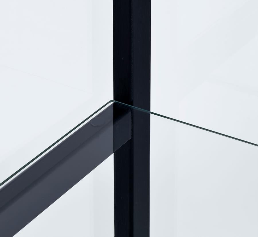 Cyclamen 3-Shelf Glass Curio Cabinet Black And Clear