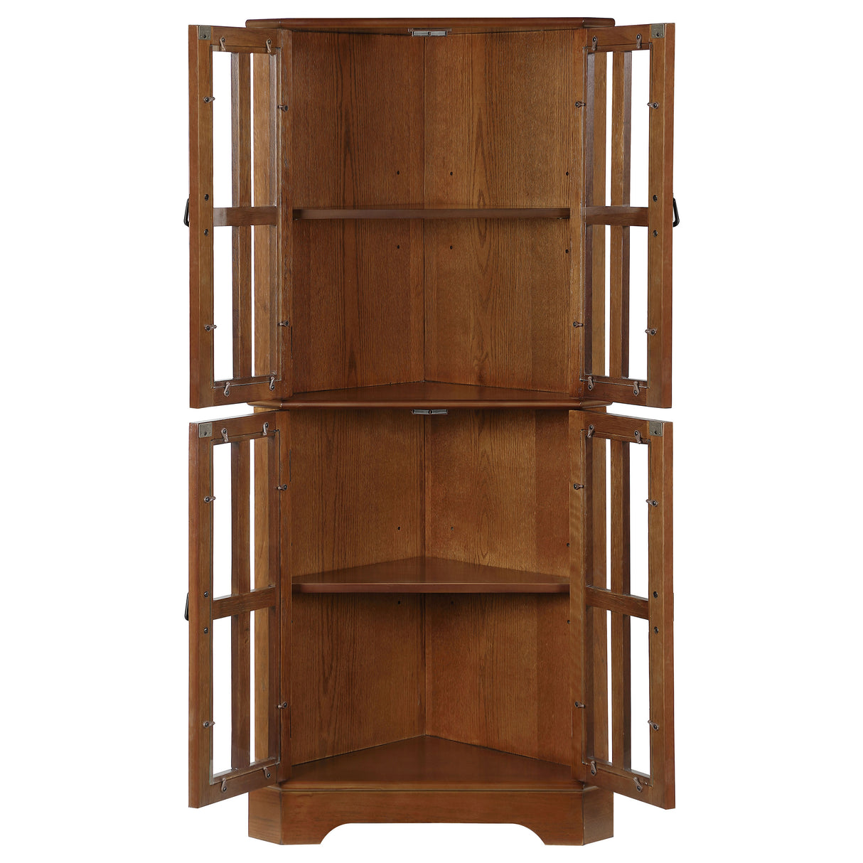 Coreosis 4-Shelf Corner Curio Cabinet Golden Brown