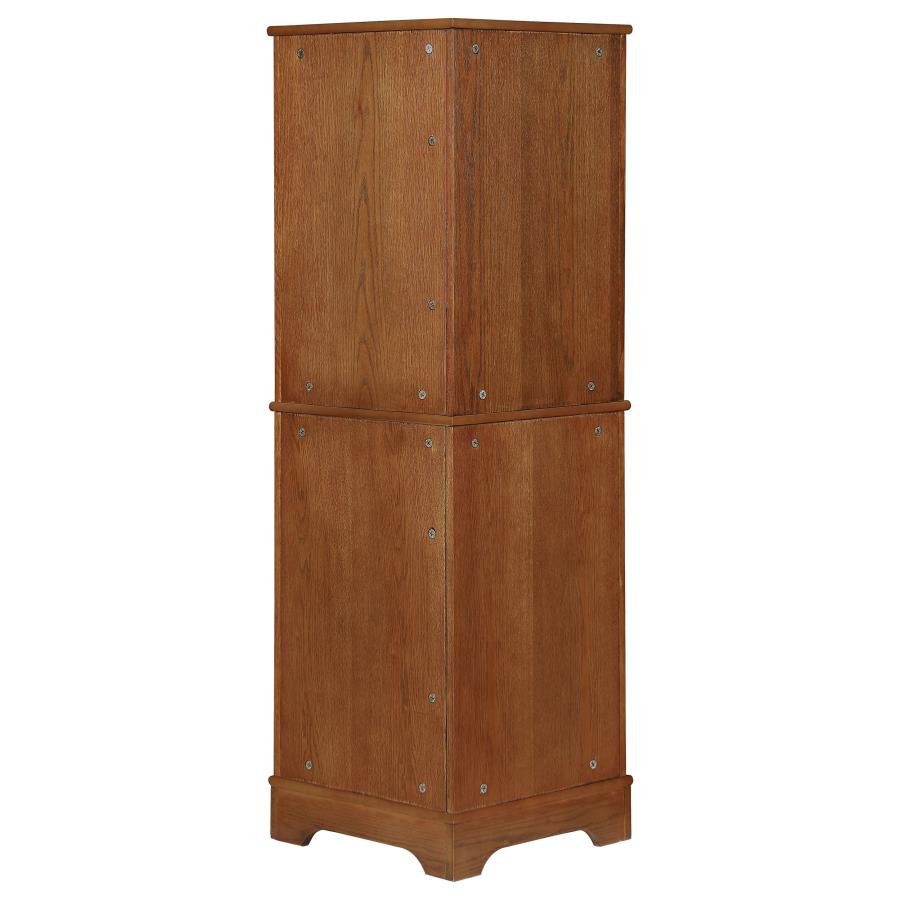 Coreosis 4-Shelf Corner Curio Cabinet Golden Brown