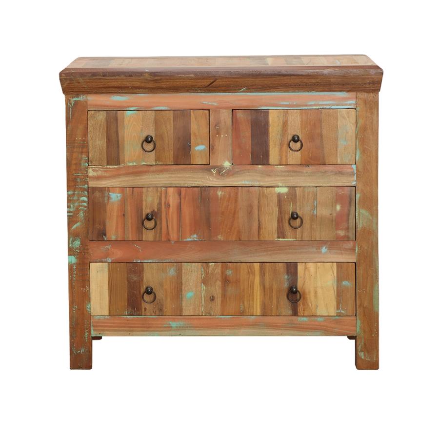 Harper 4-Drawer Accent Cabinet Reclaimed Wood