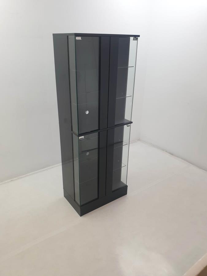 Cabra 4-door LED Curio Display Cabinet Black High Gloss