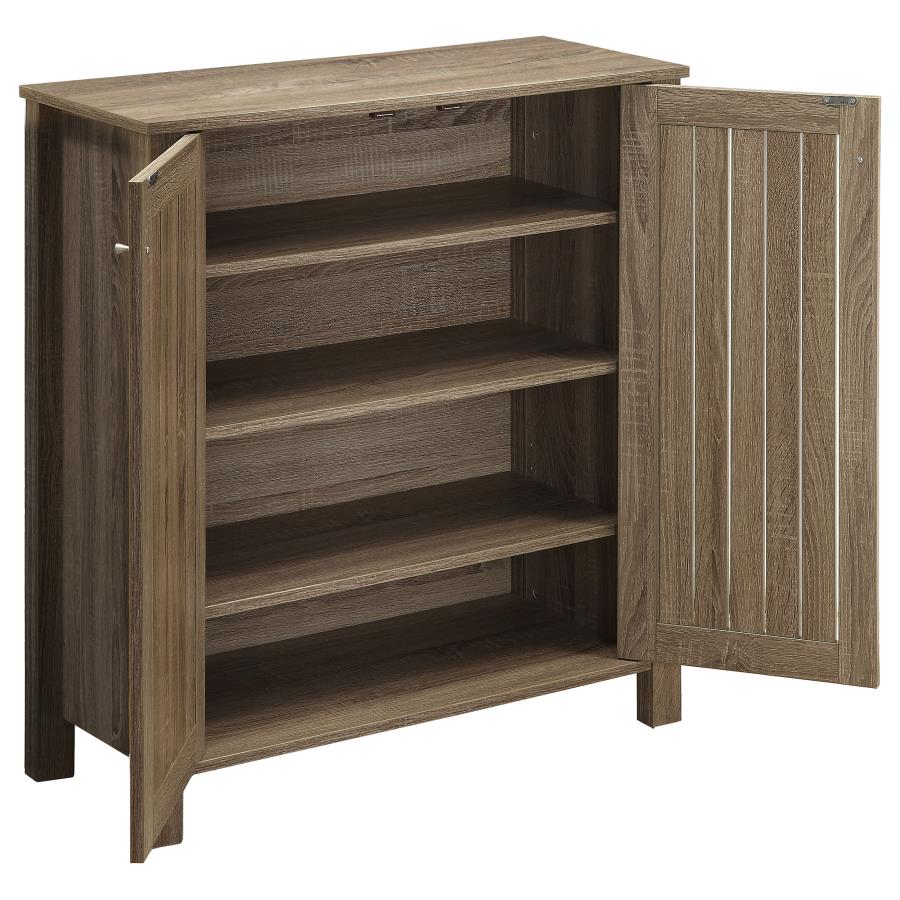 Marisa 4-Shelf Shoe Cabinet Dark Taupe