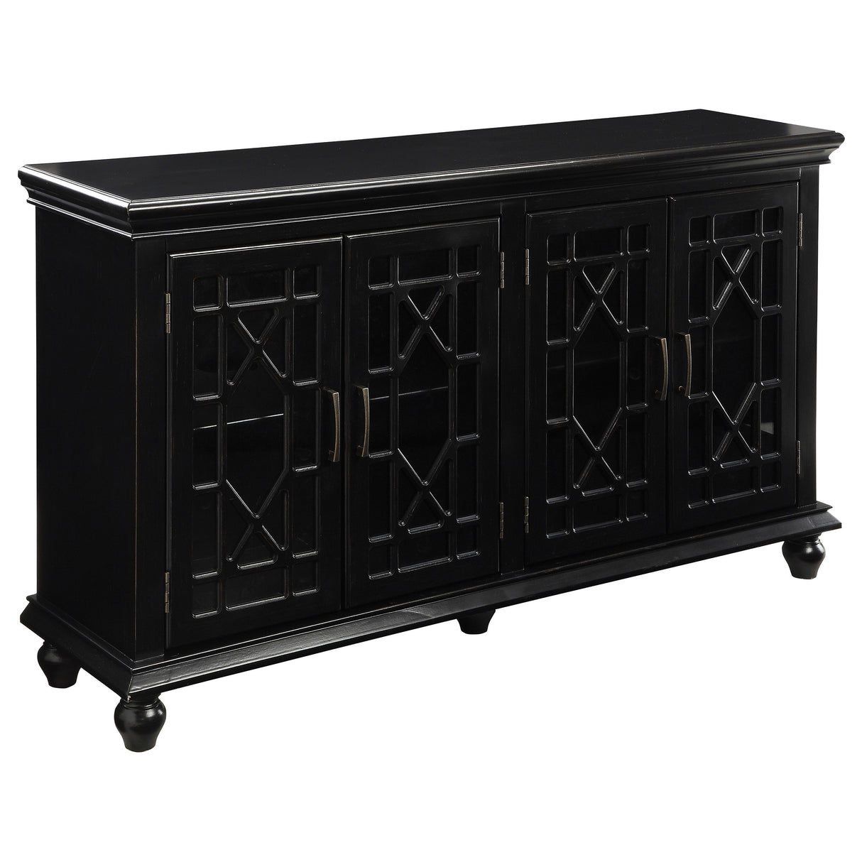 Kovu 4-Door Accent Cabinet Black