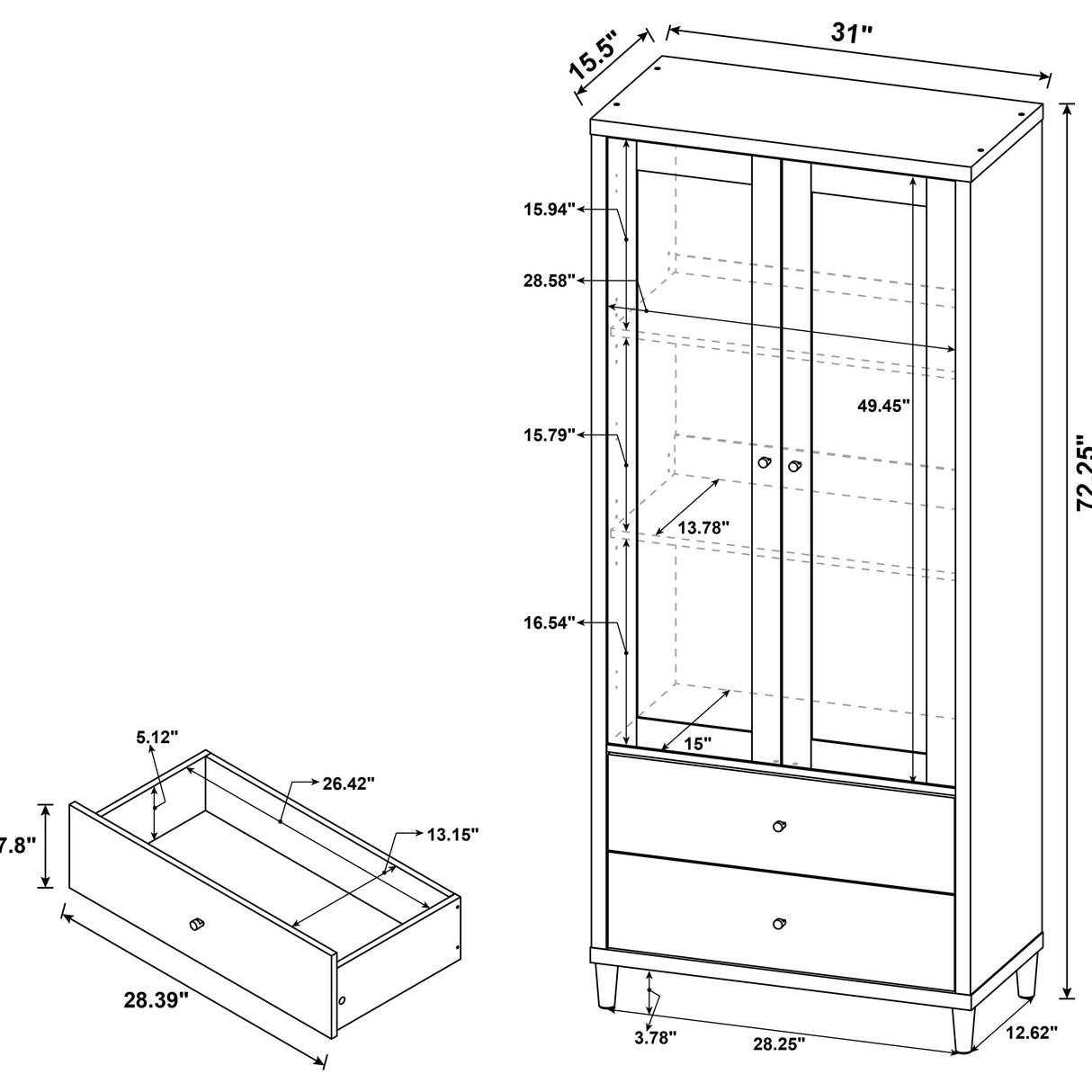 Wadeline 2-Door Tall Accent Cabinet Rustic Tobacco
