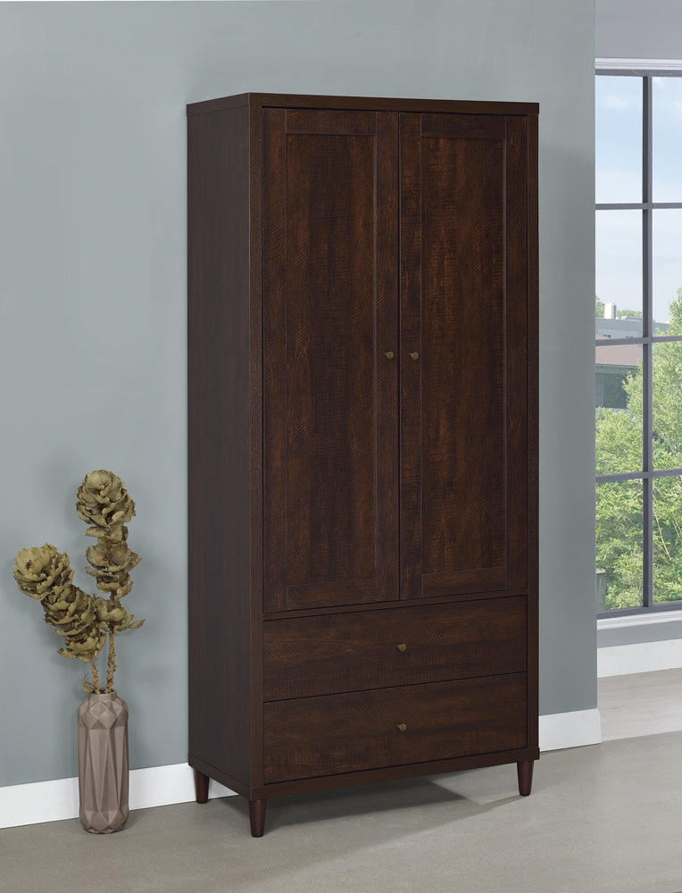 Wadeline 2-Door Tall Accent Cabinet Rustic Tobacco