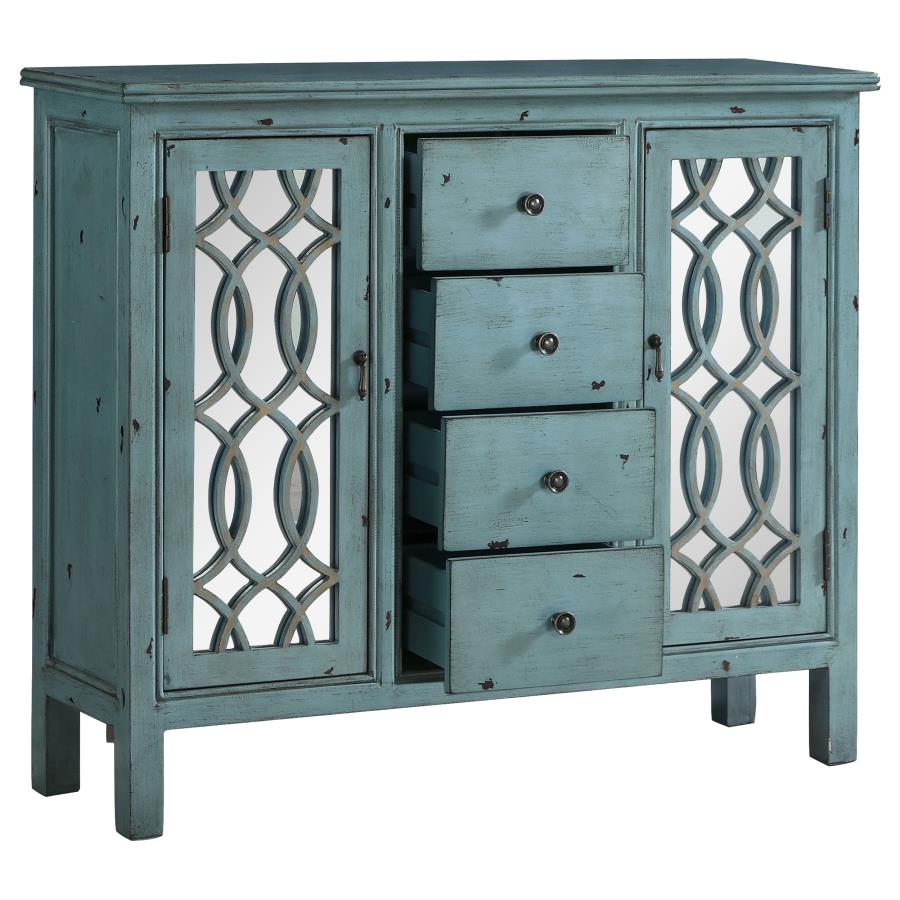 Rue 4-Drawer Accent Cabinet Antique Blue