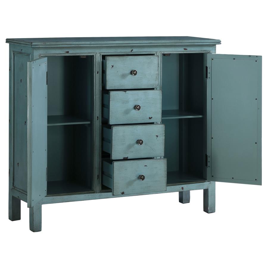 Rue 4-Drawer Accent Cabinet Antique Blue
