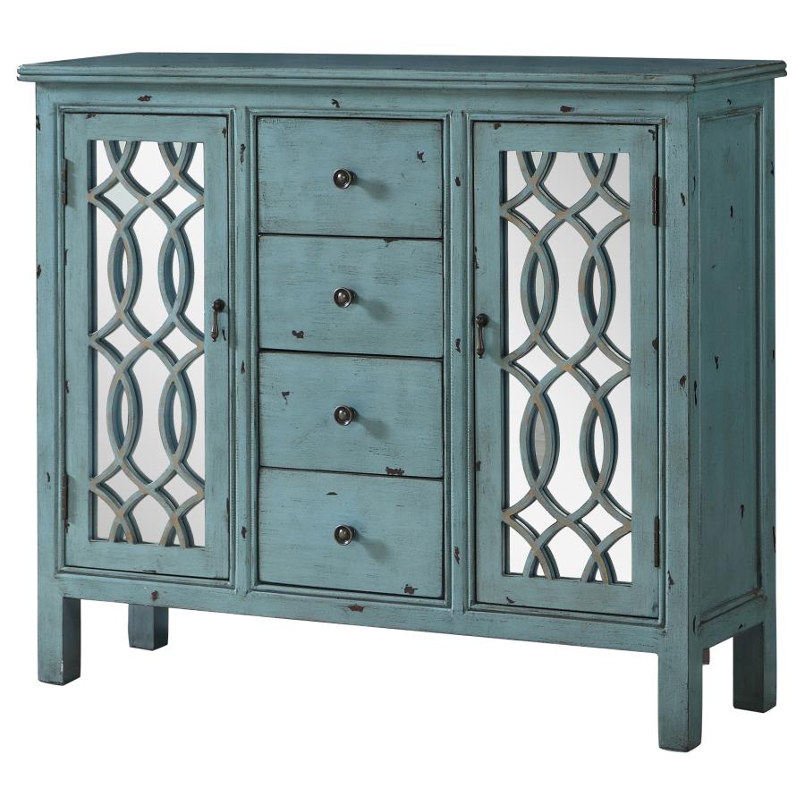 Rue 4-Drawer Accent Cabinet Antique Blue