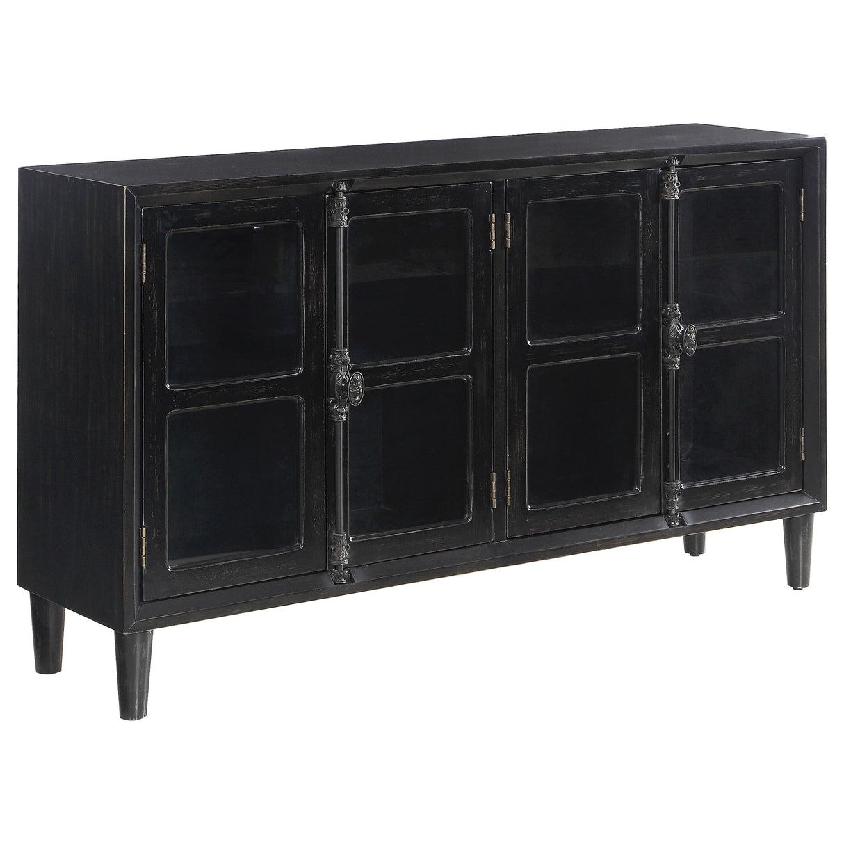 Mapleton 4-Door Accent Cabinet Black