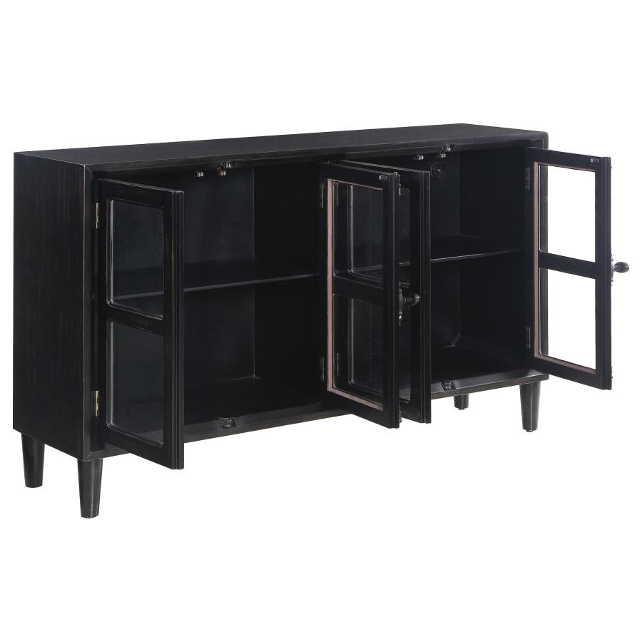 Mapleton 4-Door Accent Cabinet Black