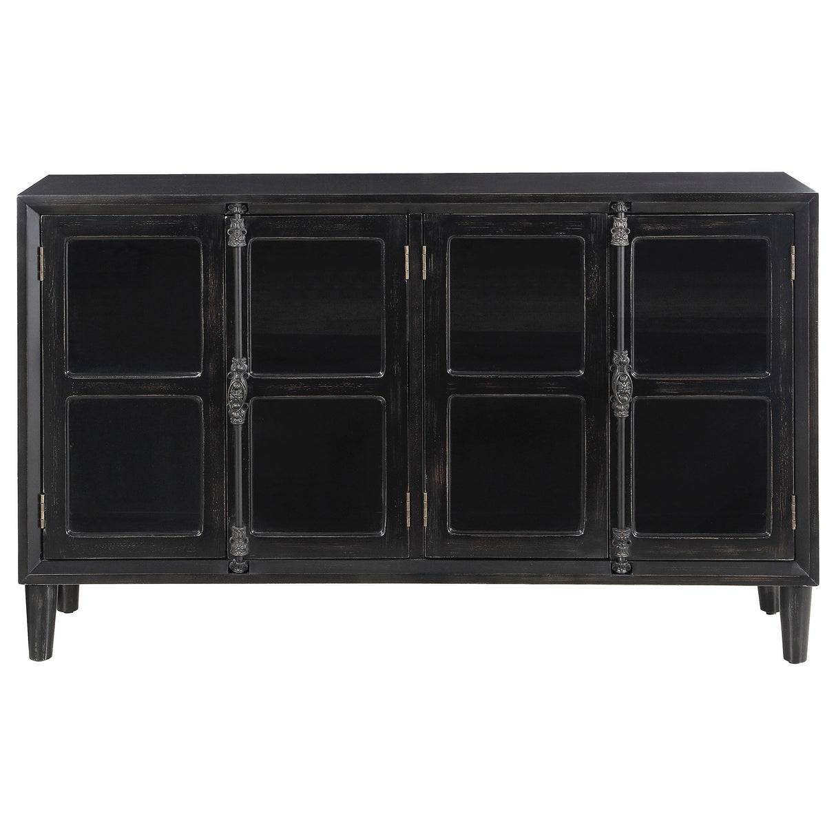 Mapleton 4-Door Accent Cabinet Black