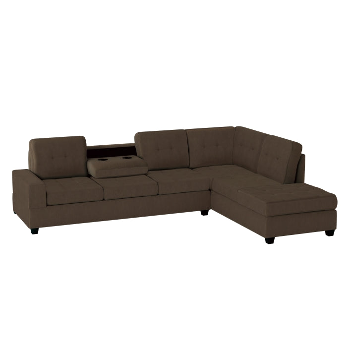 Maston 3-Piece Reversible Sectional With Drop-Down Cup Holders And Storage Ottoman