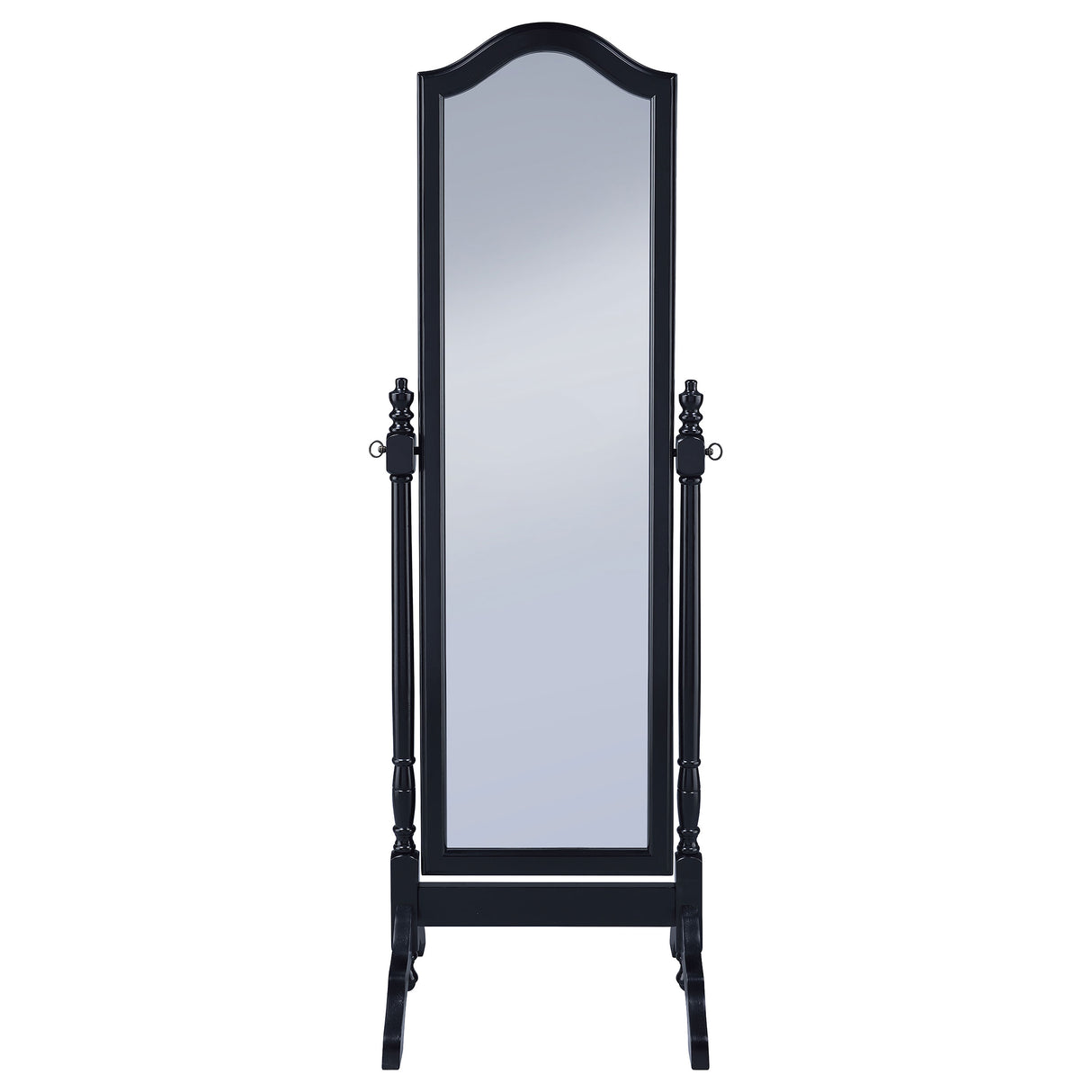 Cabot Rectangular Cheval Mirror With Arched Top Black