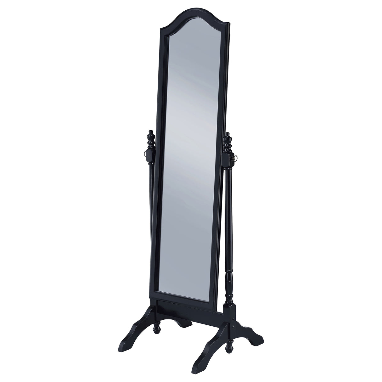 Cabot Rectangular Cheval Mirror With Arched Top Black