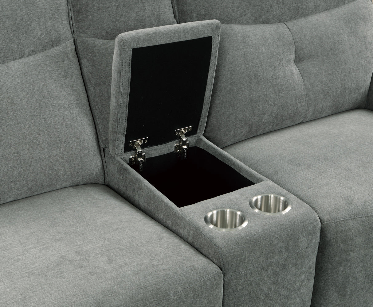 Tesoro Power Double Reclining Love Seat With Center Console, Headrests And Usb Ports