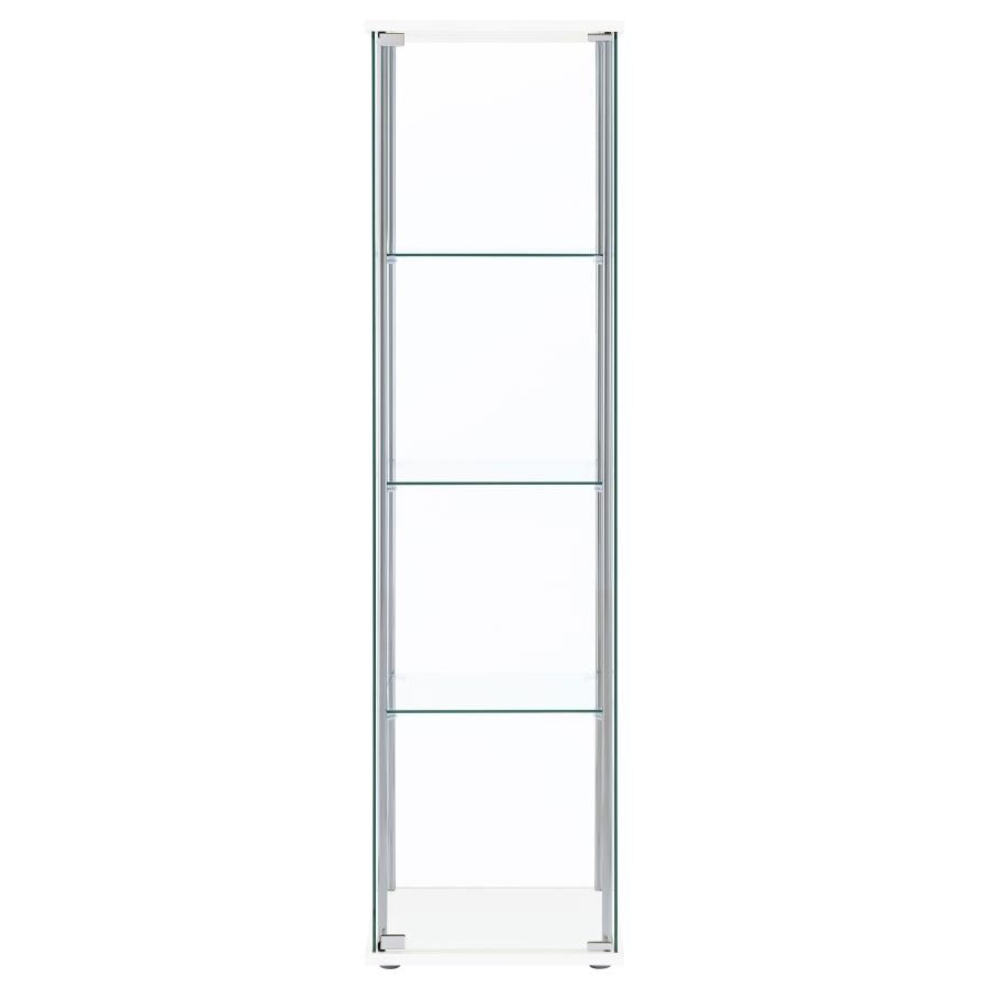 Bellatrix Rectangular 4-Shelf Curio Cabinet White And Clear