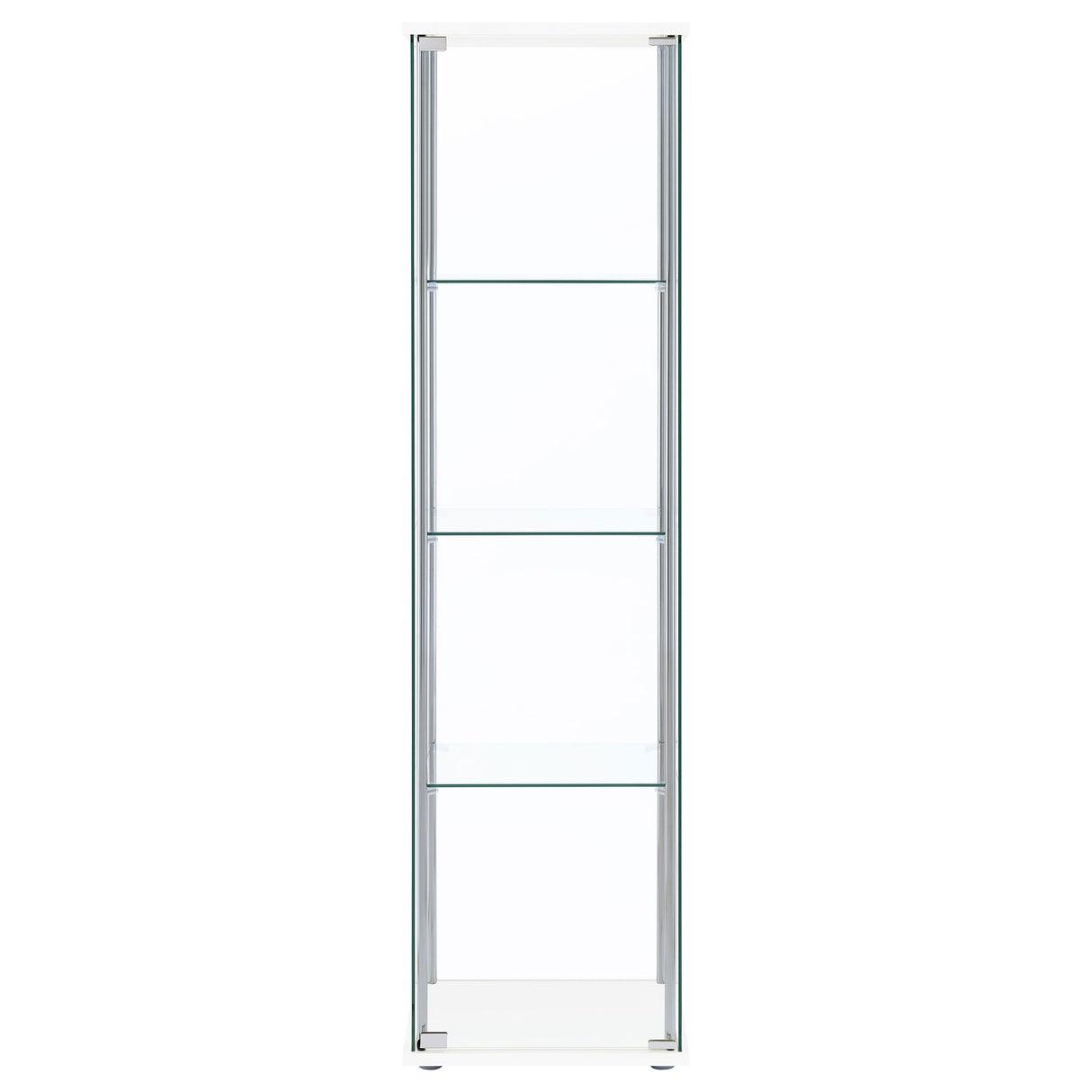 Bellatrix Rectangular 4-Shelf Curio Cabinet White And Clear