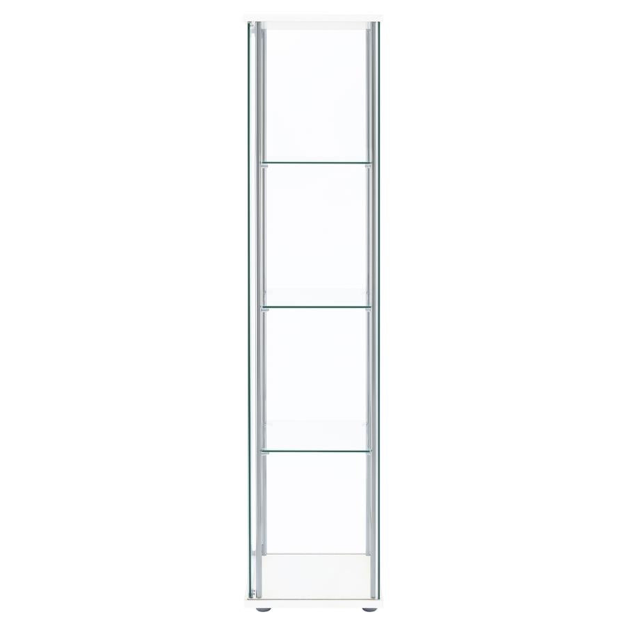 Bellatrix Rectangular 4-Shelf Curio Cabinet White And Clear