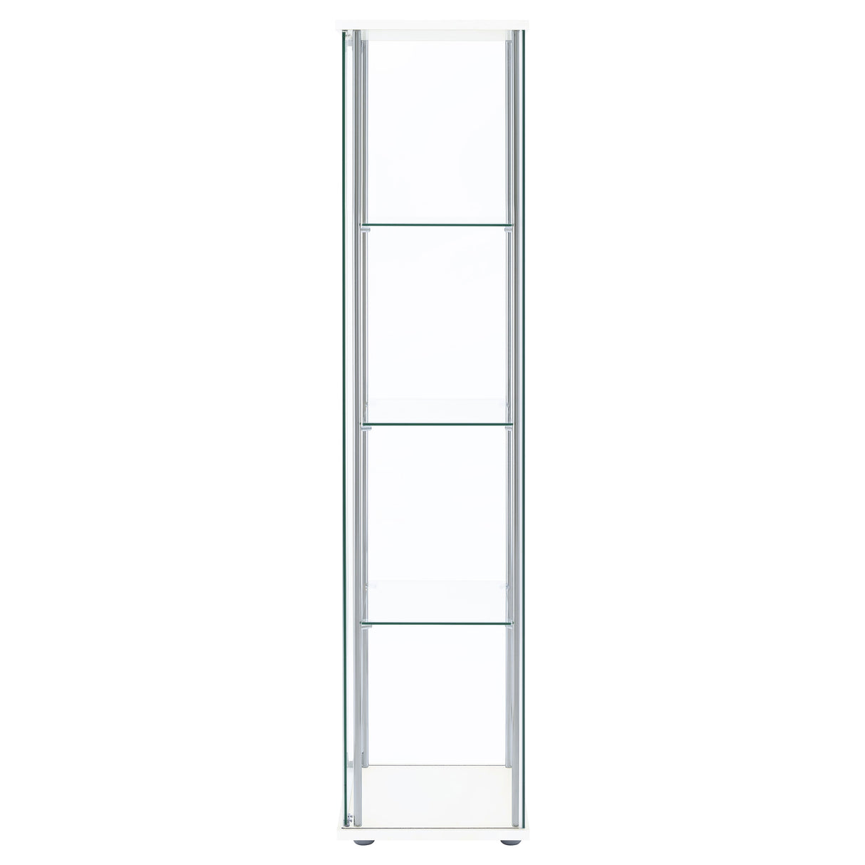 Bellatrix Rectangular 4-Shelf Curio Cabinet White And Clear