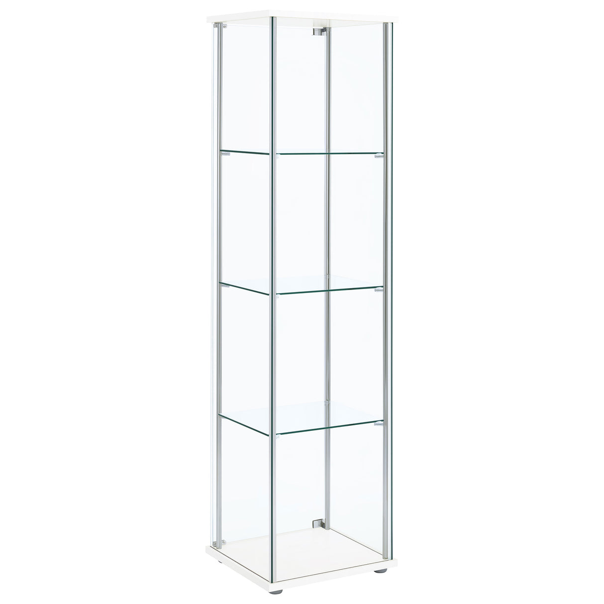 Bellatrix Rectangular 4-Shelf Curio Cabinet White And Clear