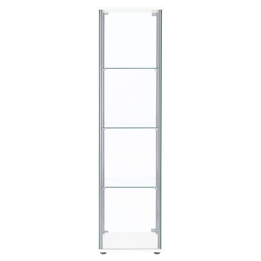 Bellatrix Rectangular 4-Shelf Curio Cabinet White And Clear