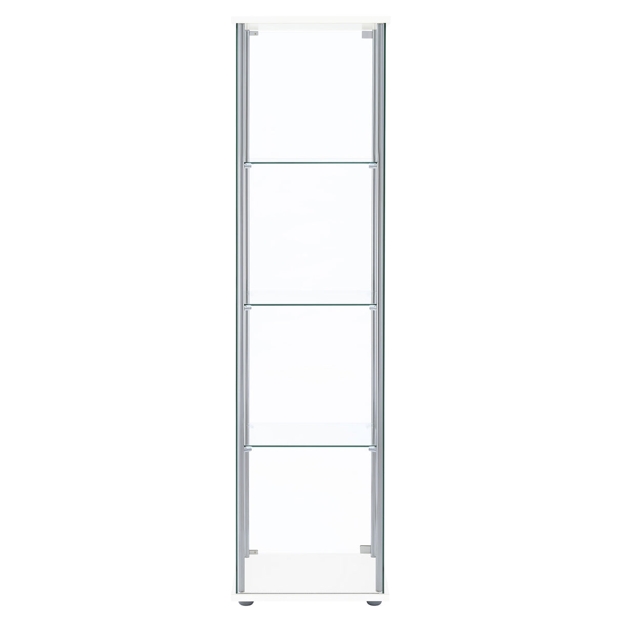 Bellatrix Rectangular 4-Shelf Curio Cabinet White And Clear