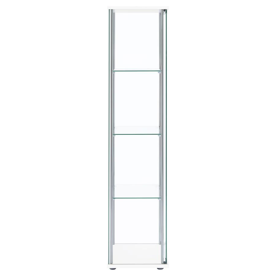 Bellatrix Rectangular 4-Shelf Curio Cabinet White And Clear