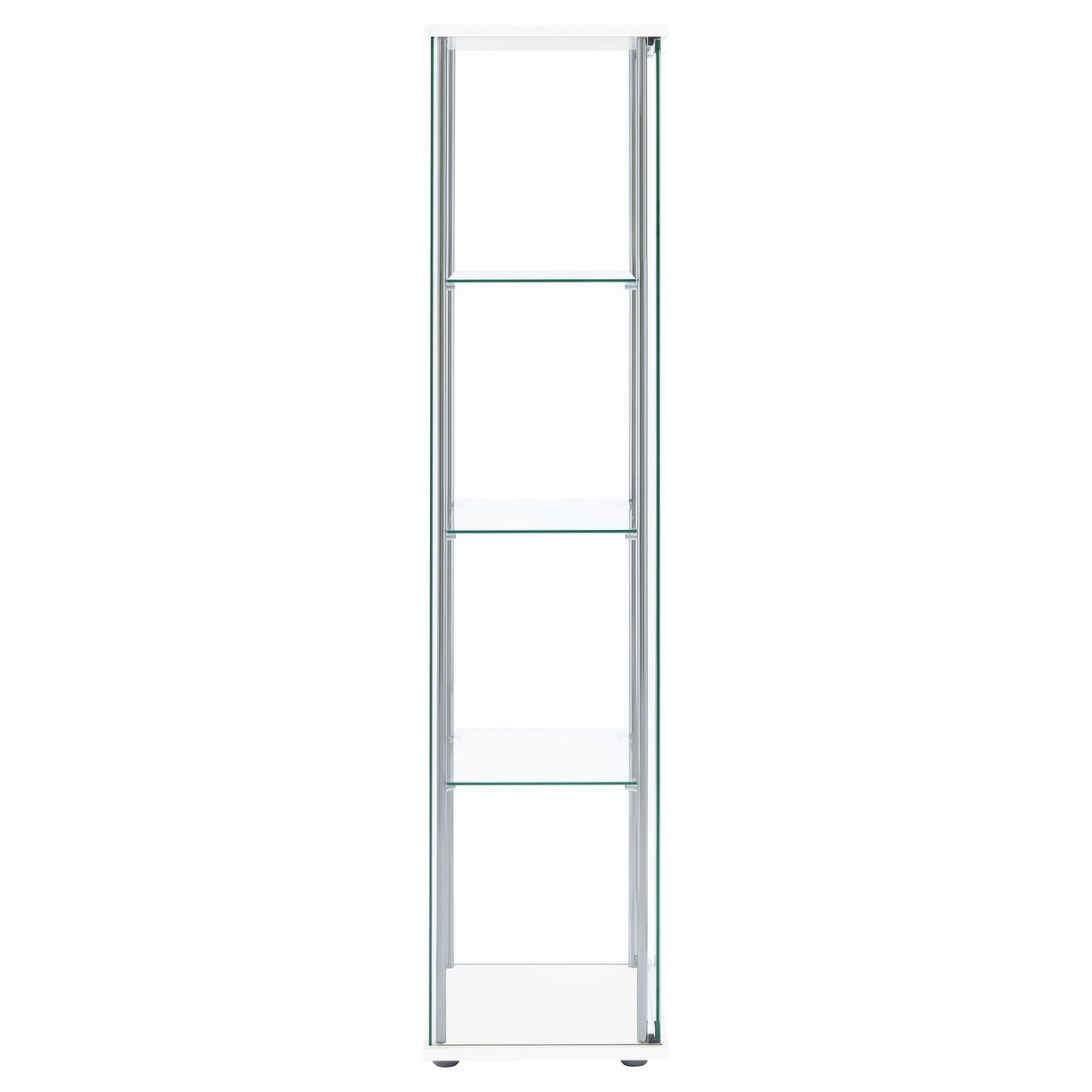 Bellatrix Rectangular 4-Shelf Curio Cabinet White And Clear