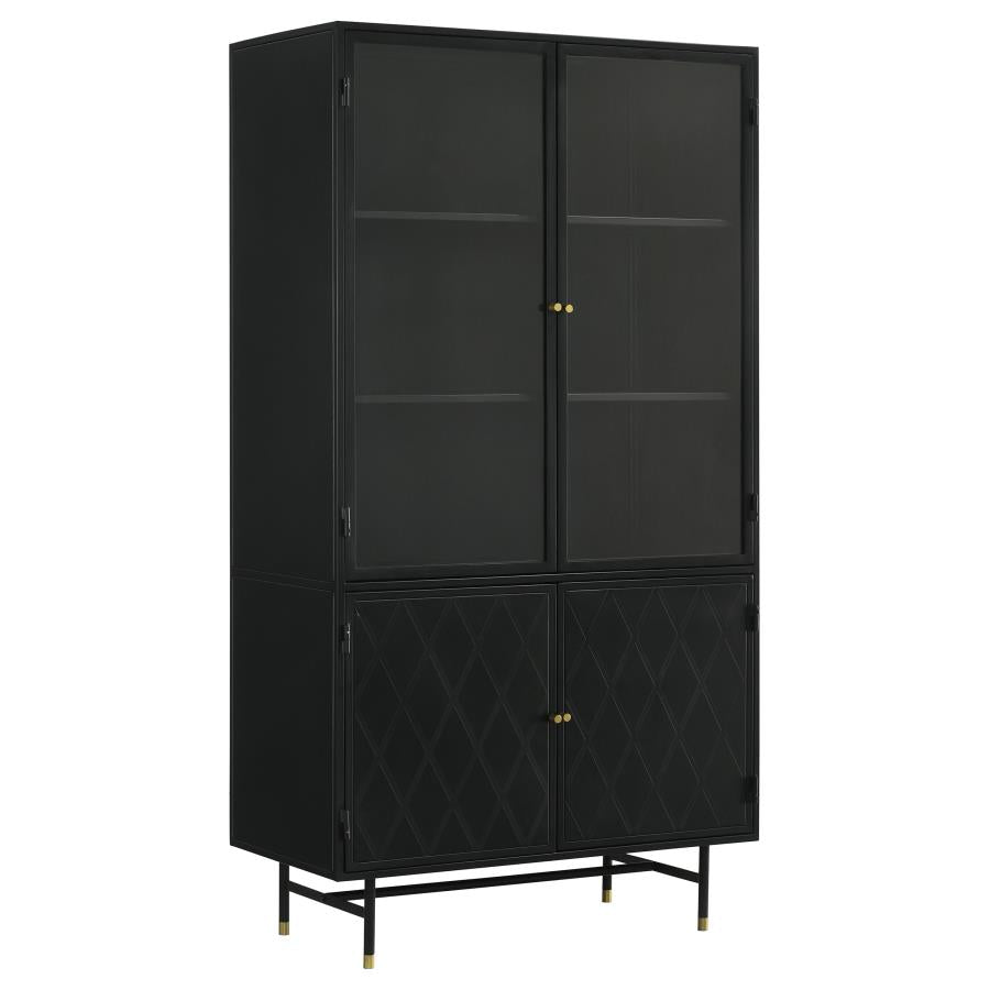 Santiago Rectangular 4-Door Cabinet Matte Black