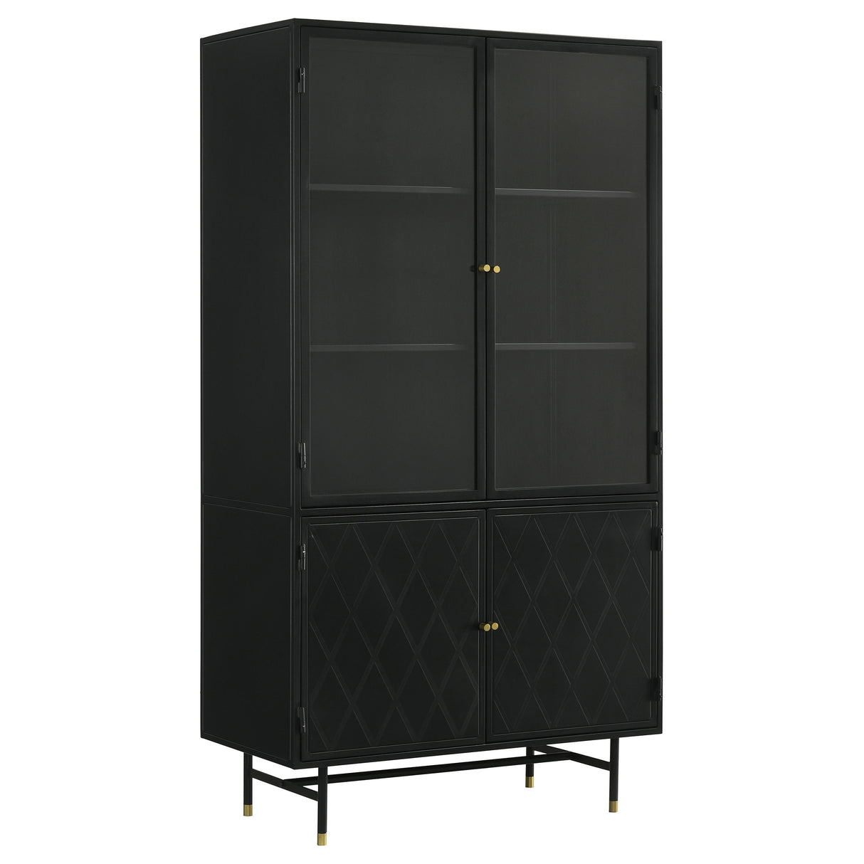 Santiago Rectangular 4-Door Cabinet Matte Black
