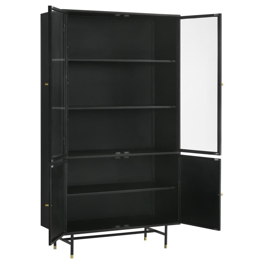 Santiago Rectangular 4-Door Cabinet Matte Black