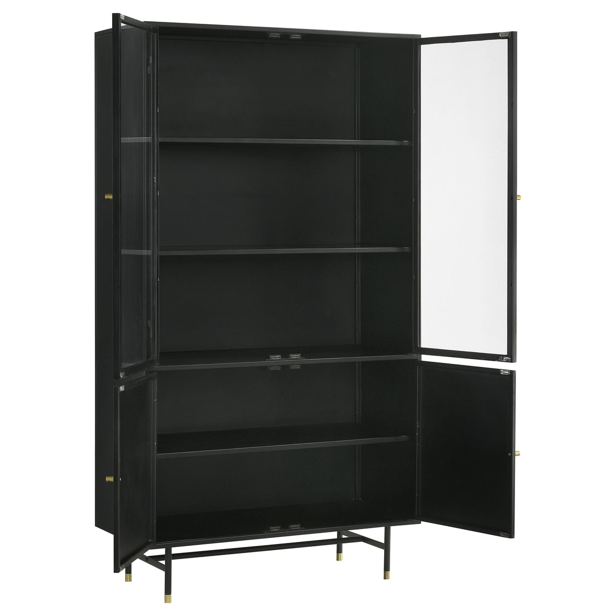 Santiago Rectangular 4-Door Cabinet Matte Black