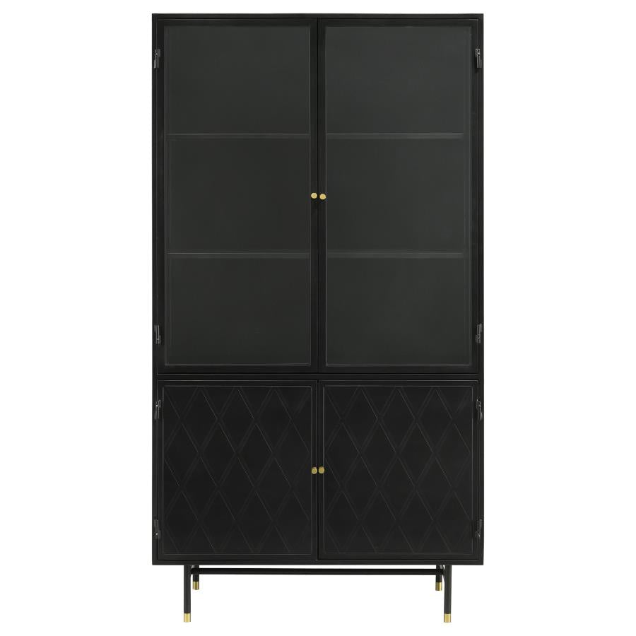 Santiago Rectangular 4-Door Cabinet Matte Black
