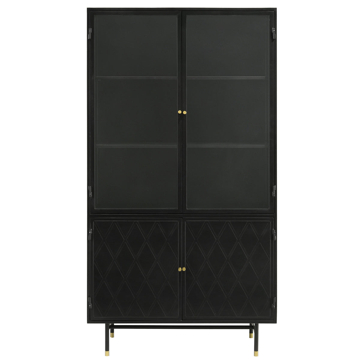Santiago Rectangular 4-Door Cabinet Matte Black