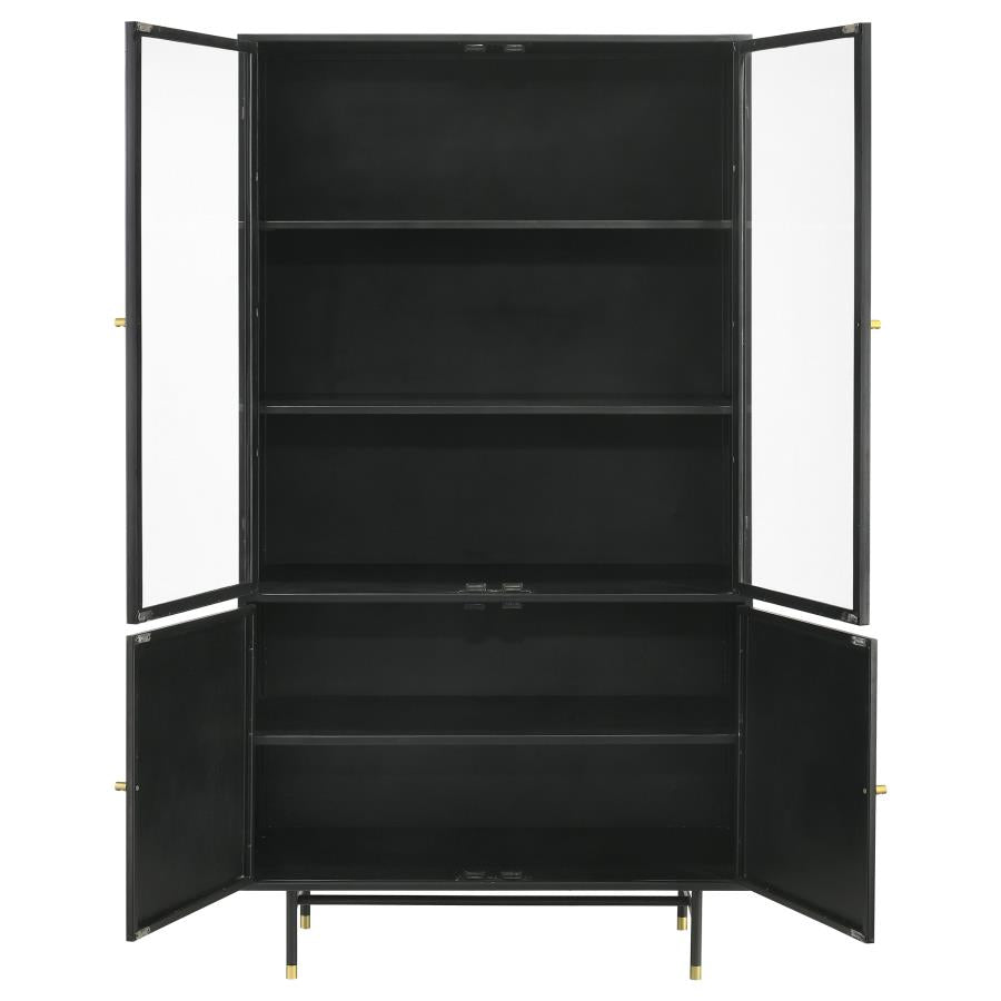 Santiago Rectangular 4-Door Cabinet Matte Black