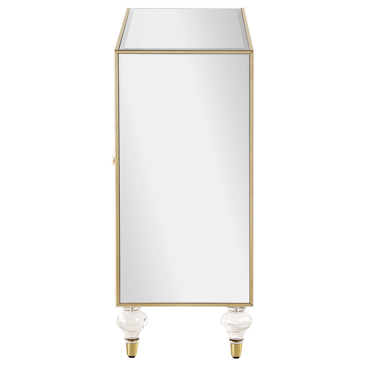 Astilbe 2-Door Accent Cabinet Mirror And Champagne