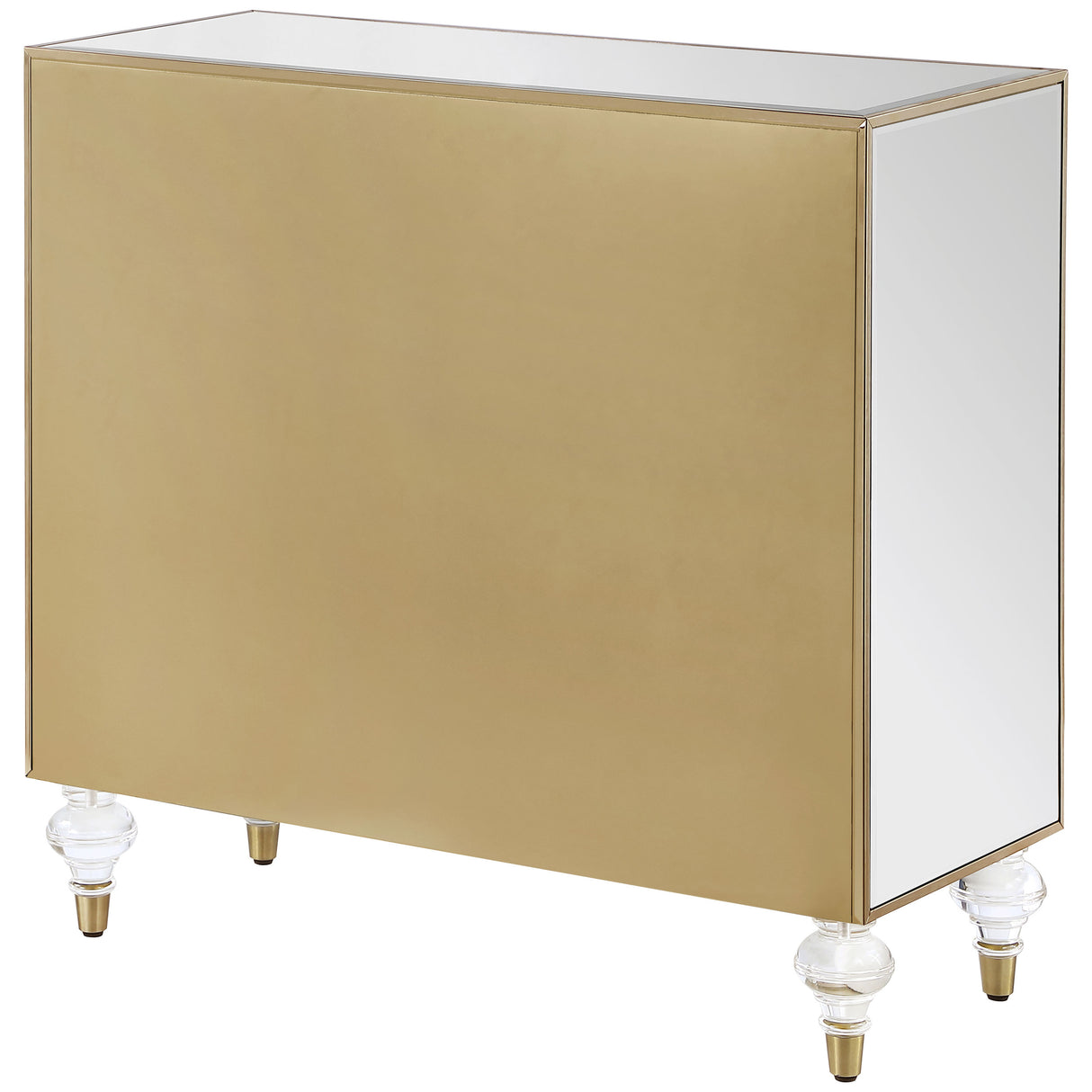 Astilbe 2-Door Accent Cabinet Mirror And Champagne