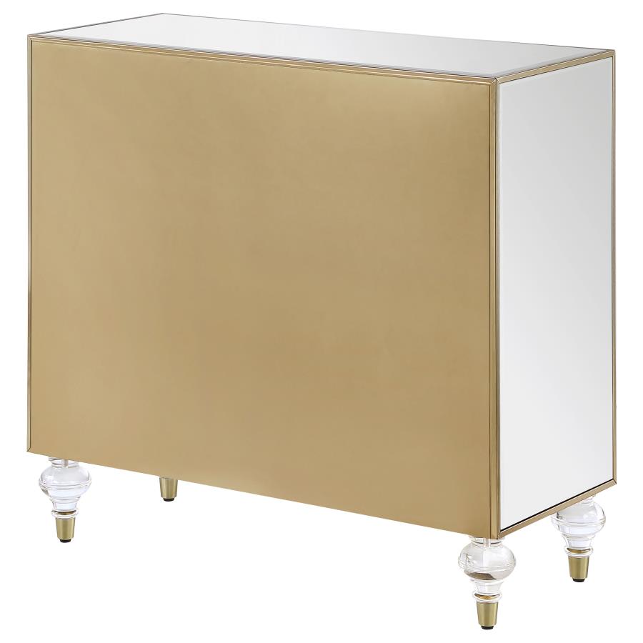 Lupin 2-Door Accent Cabinet Mirror And Champagne