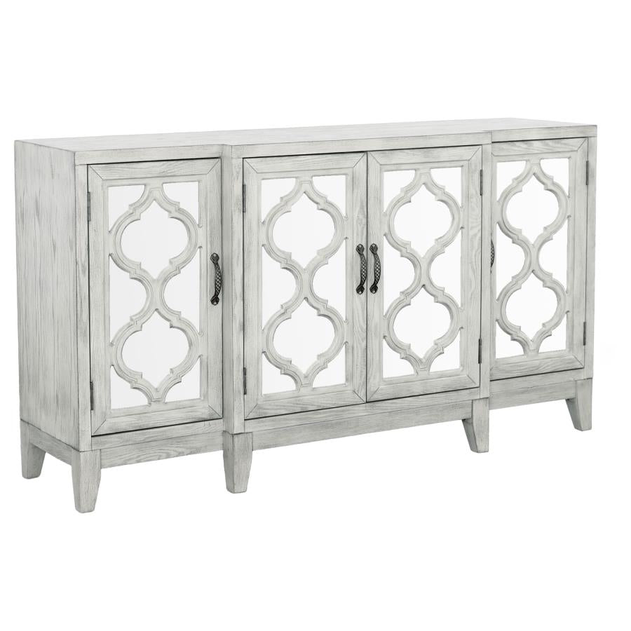 Mckellen 4-Door Accent Cabinet Antique White