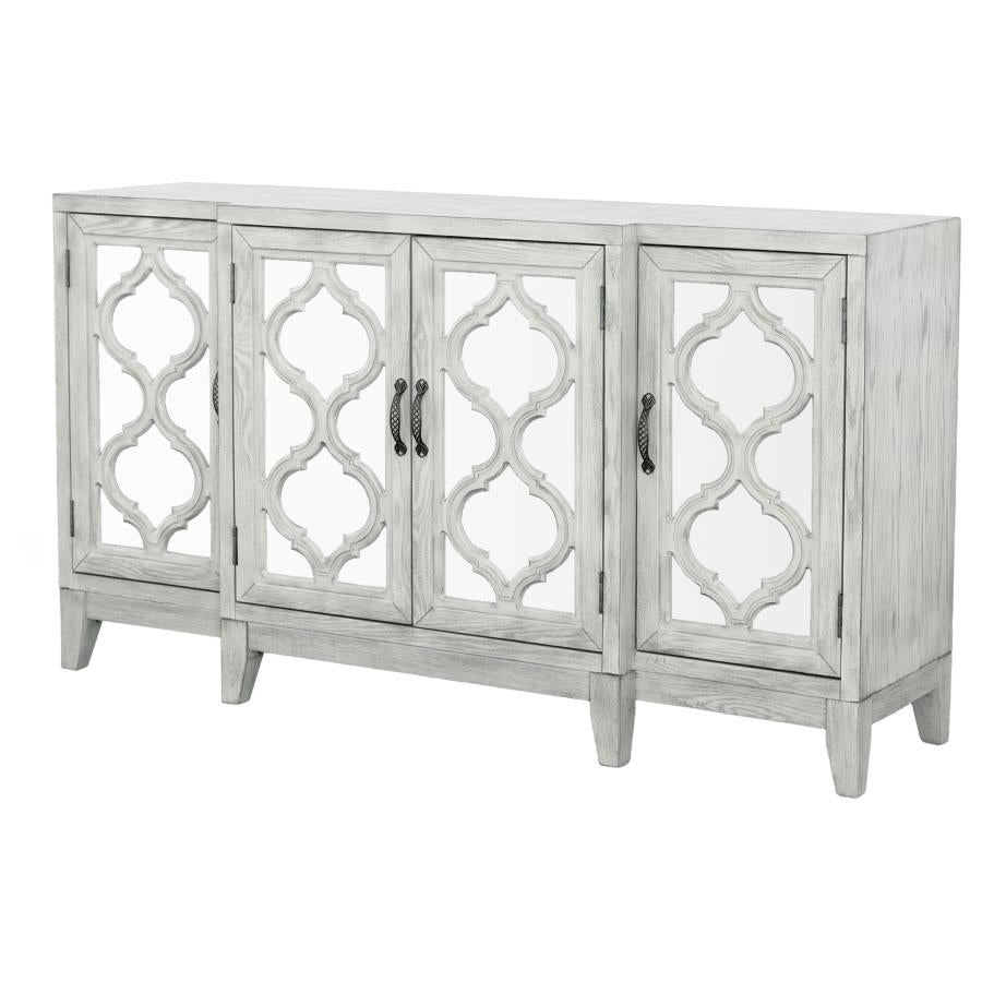 Mckellen 4-Door Accent Cabinet Antique White