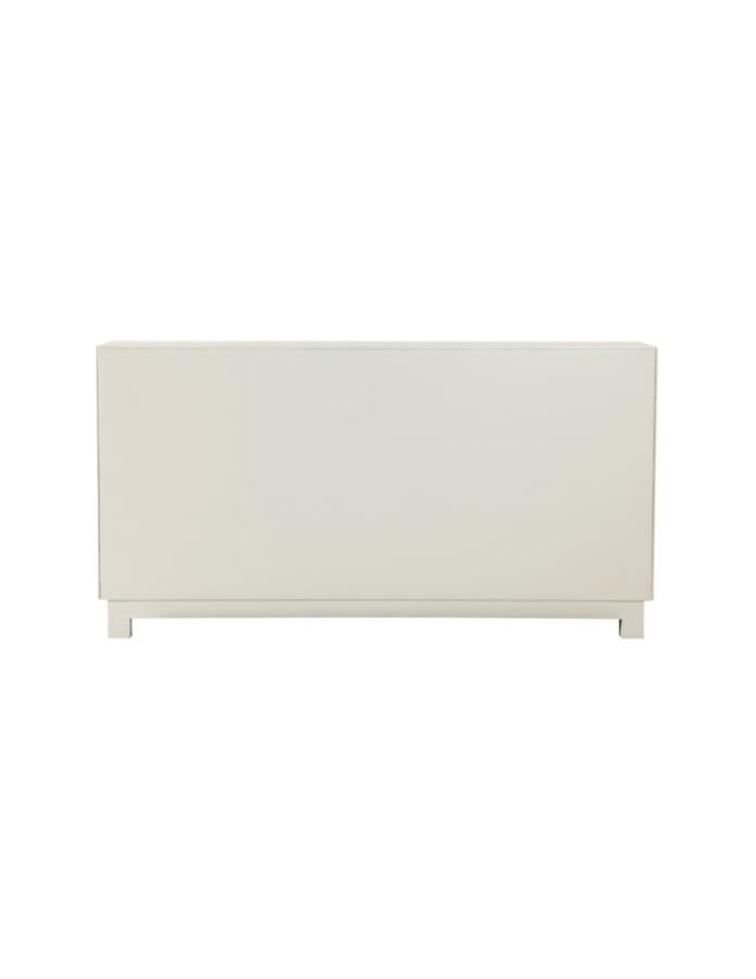 Voula Rectangular 4-Door Accent Cabinet White And Gold