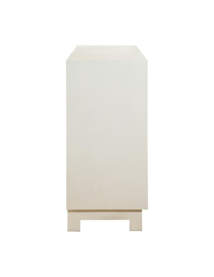 Voula Rectangular 4-Door Accent Cabinet White And Gold