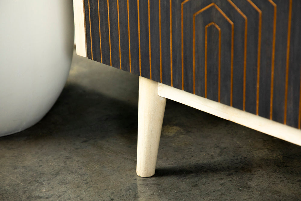 Ixora 2-Door Accent Cabinet White Washed And Black