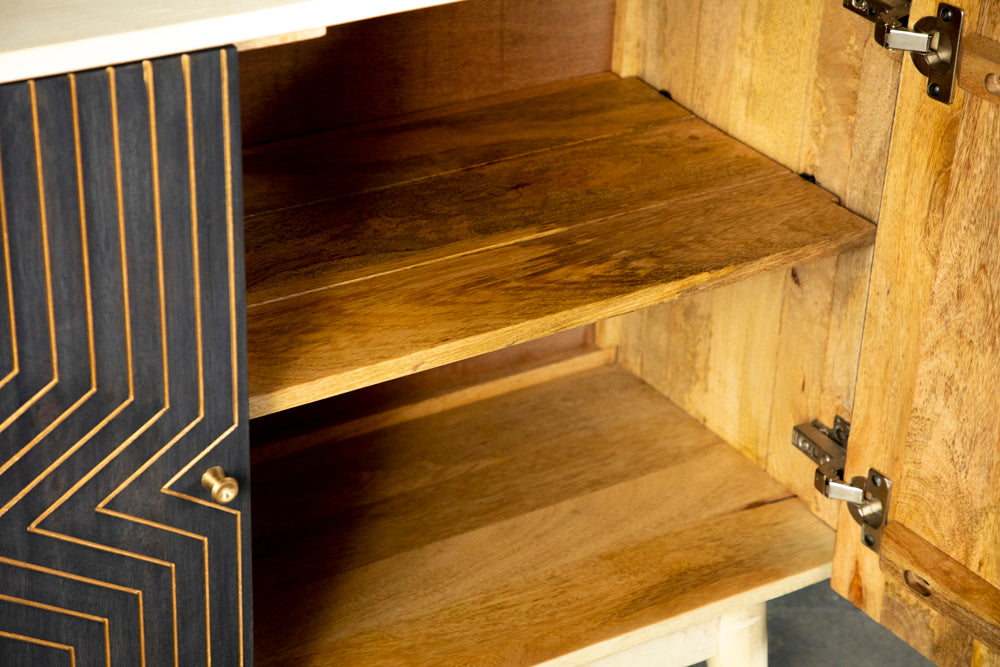 Ixora 2-Door Accent Cabinet White Washed And Black